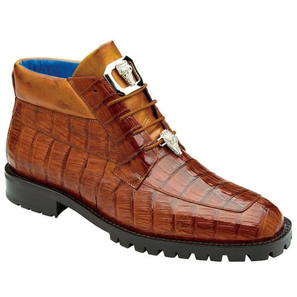 (Big Sale💥)Belvedere Mens Sport Tan Crocodile Ankle Boot Gallardo