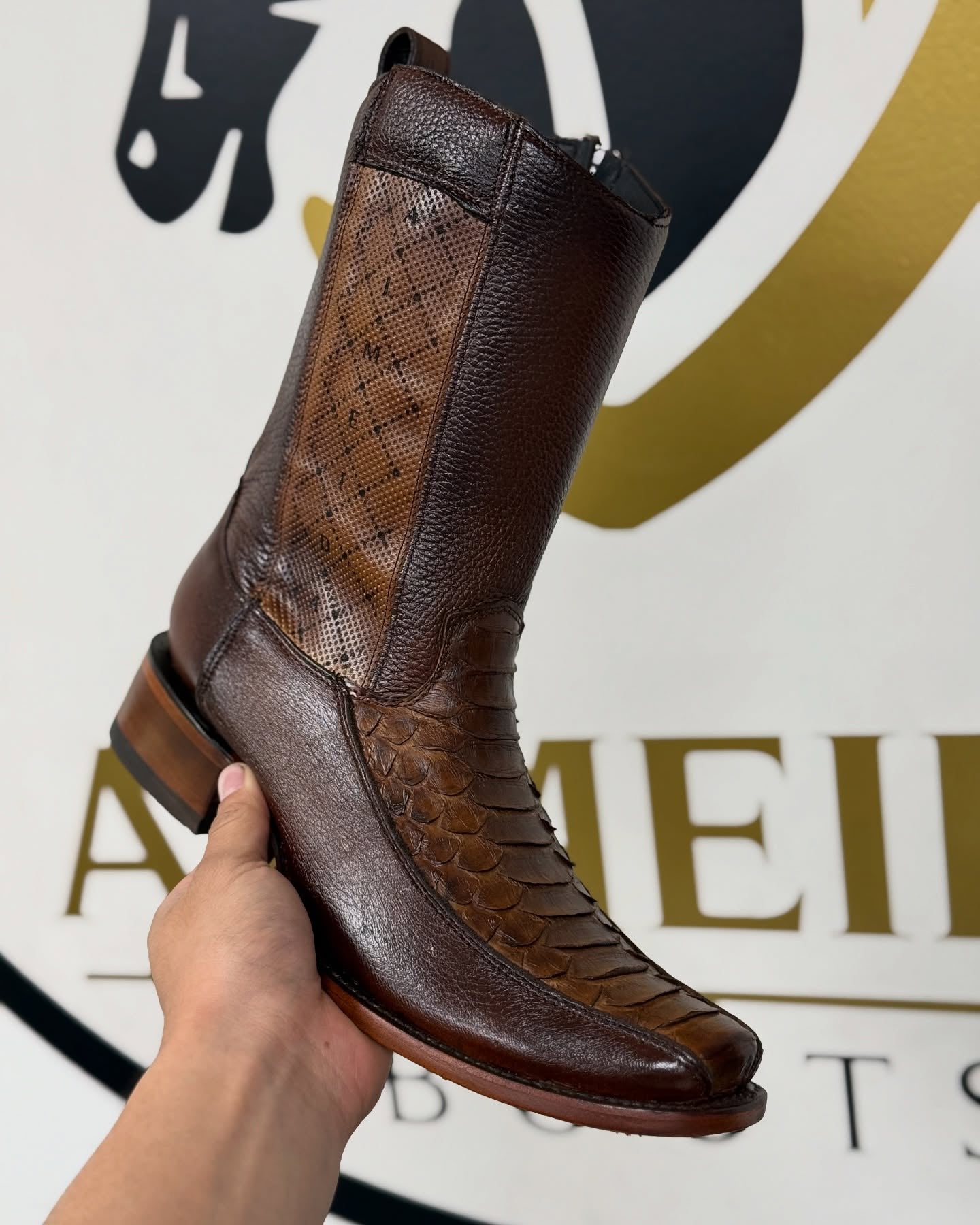 Tobacco Python Handmade Gala Boots