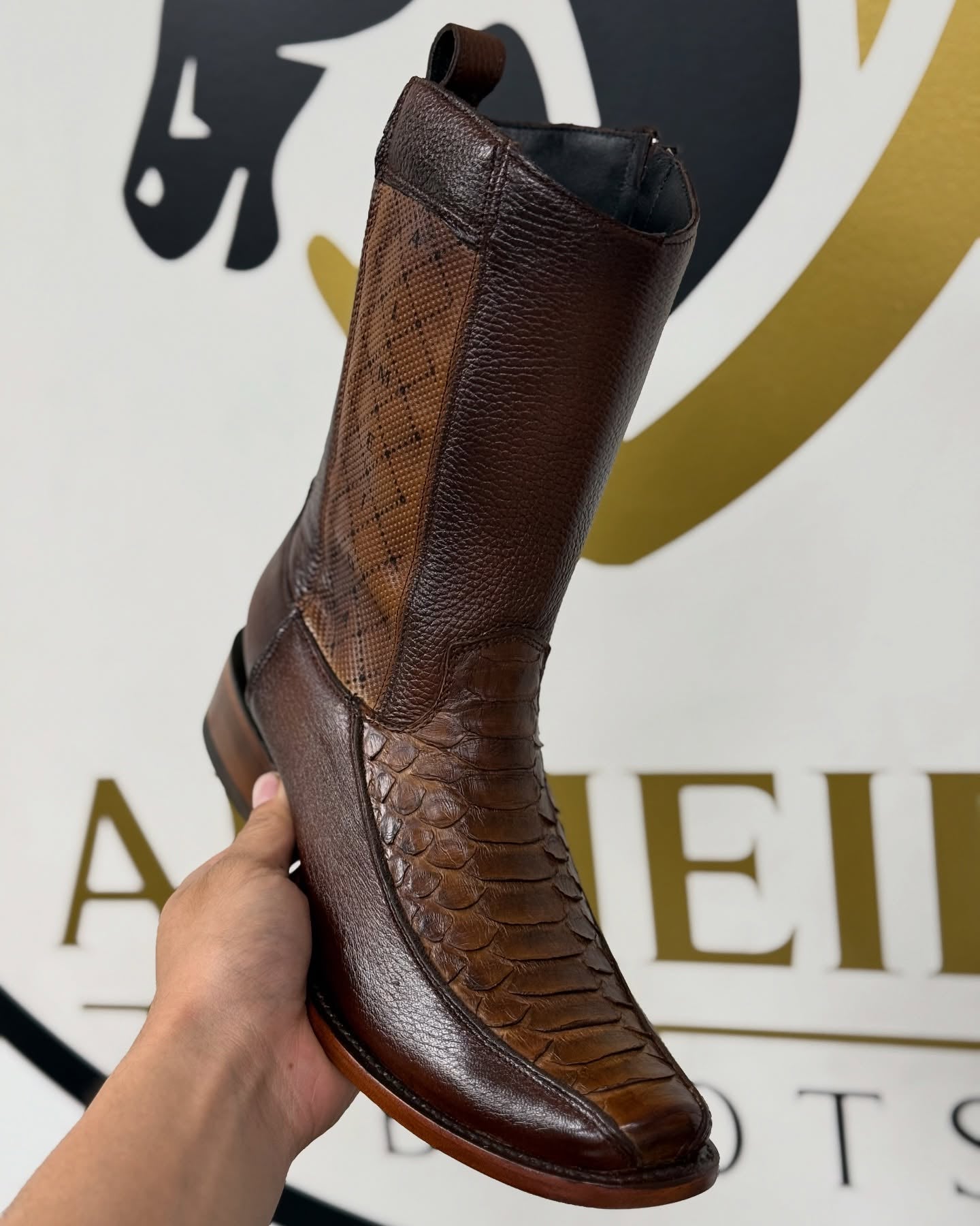 Tobacco Python Handmade Gala Boots