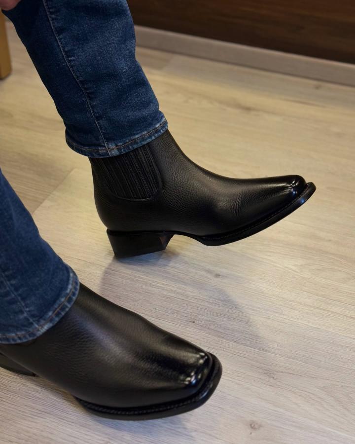 Original Deer Leather Cowboy Ankle Boots