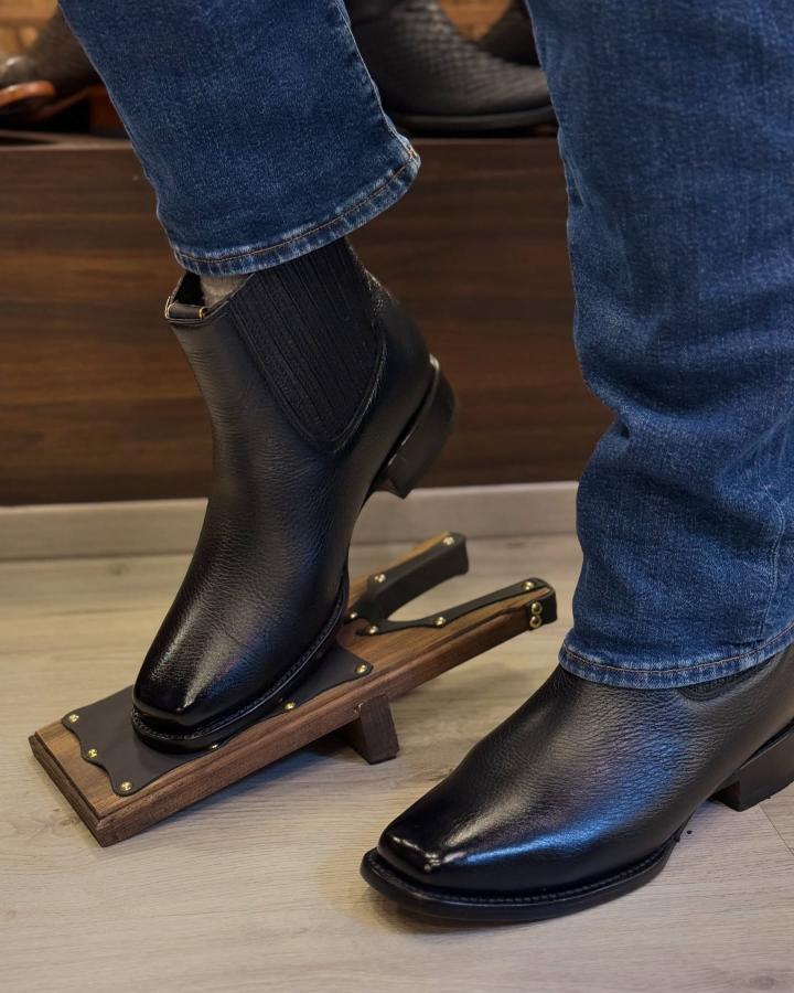 Original Deer Leather Cowboy Ankle Boots