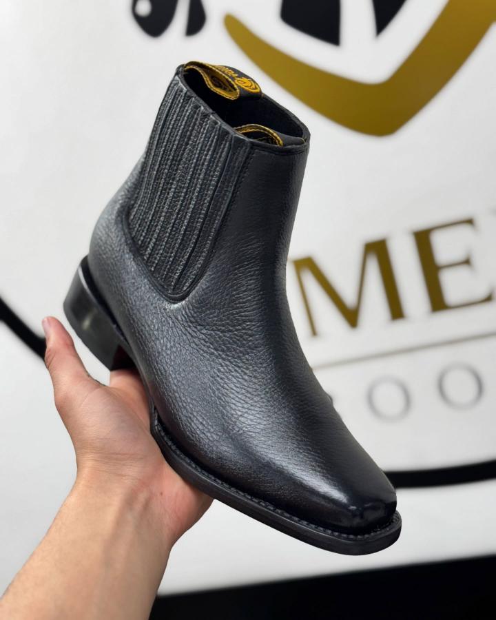 Original Deer Leather Cowboy Ankle Boots