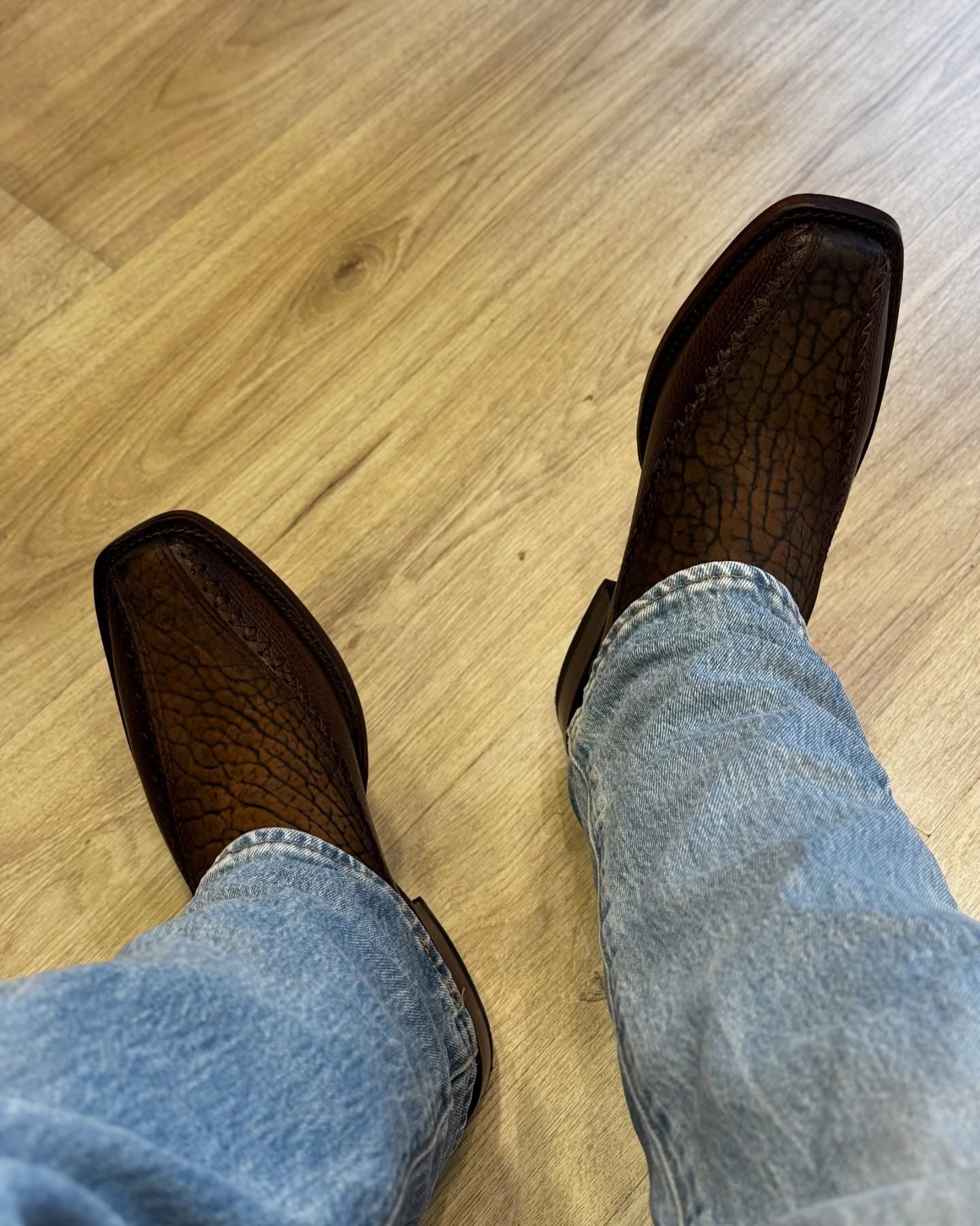 Original Bull Neck Leather Cowboy Boots