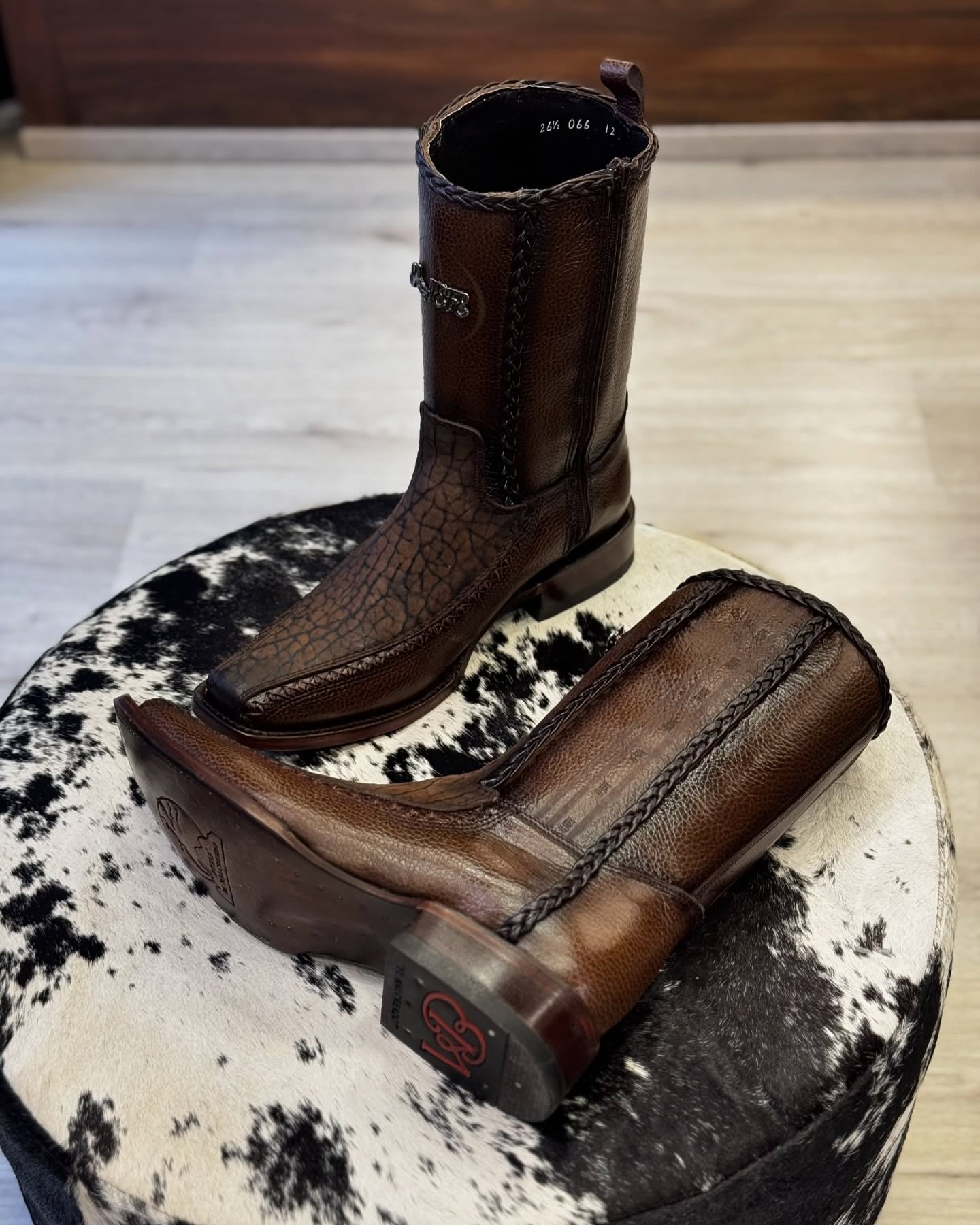Original Bull Neck Leather Cowboy Boots