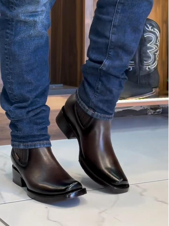Denim Ankle Western Cowboy Boots