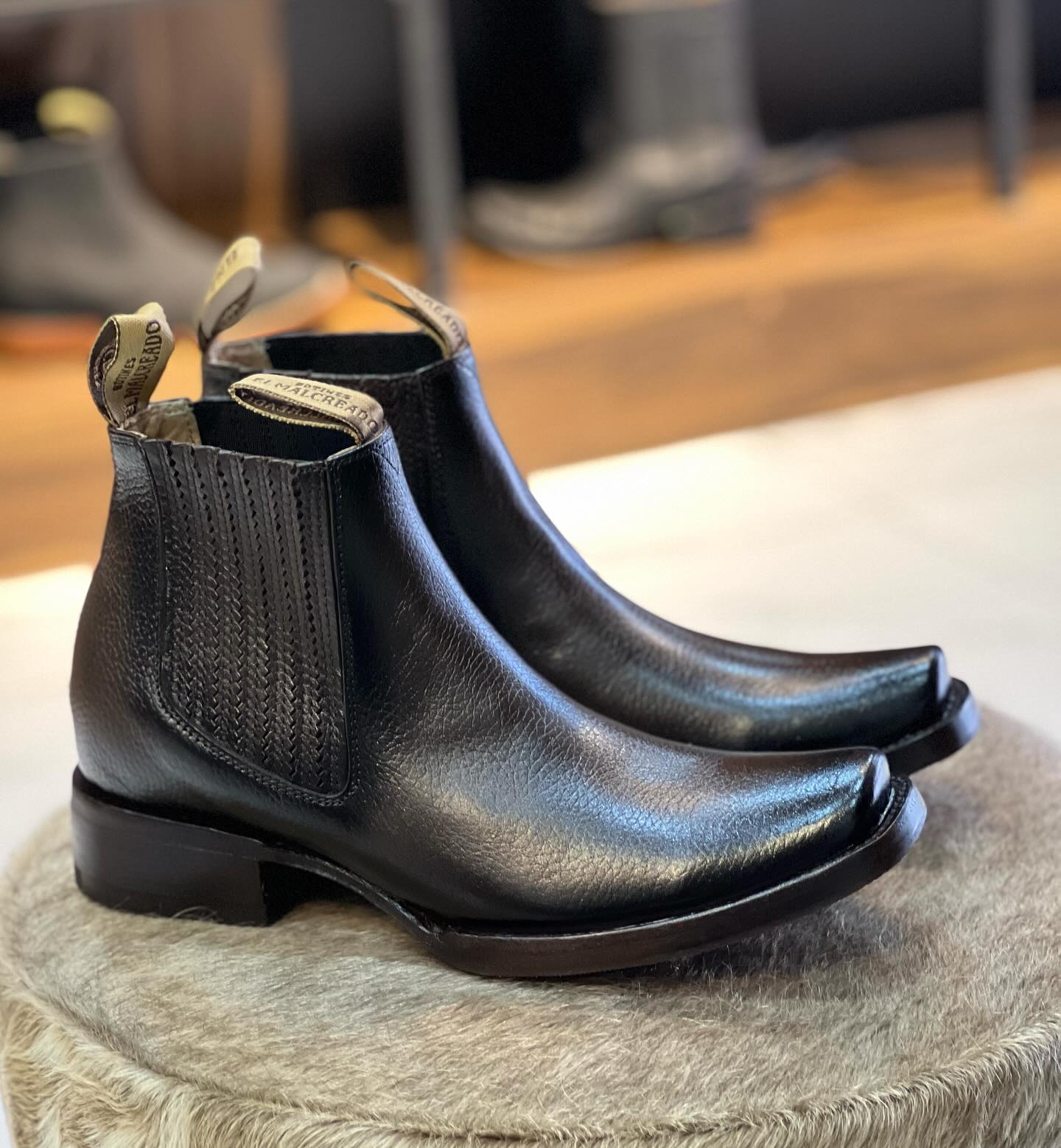 Denim Ankle Western Cowboy Boots