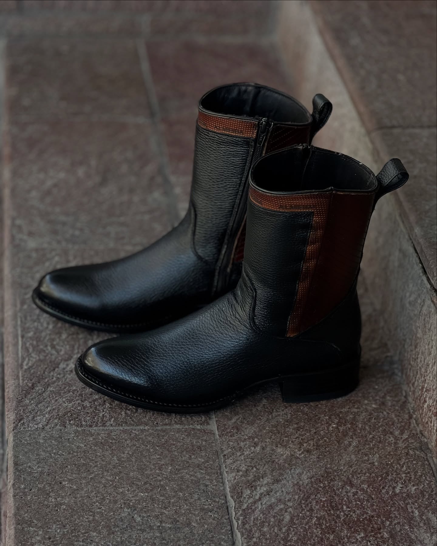 Original New Model Deer Leather Cowboy Boots