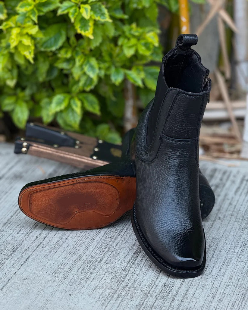 Milano Original Black Deer Western Cowboy Boots