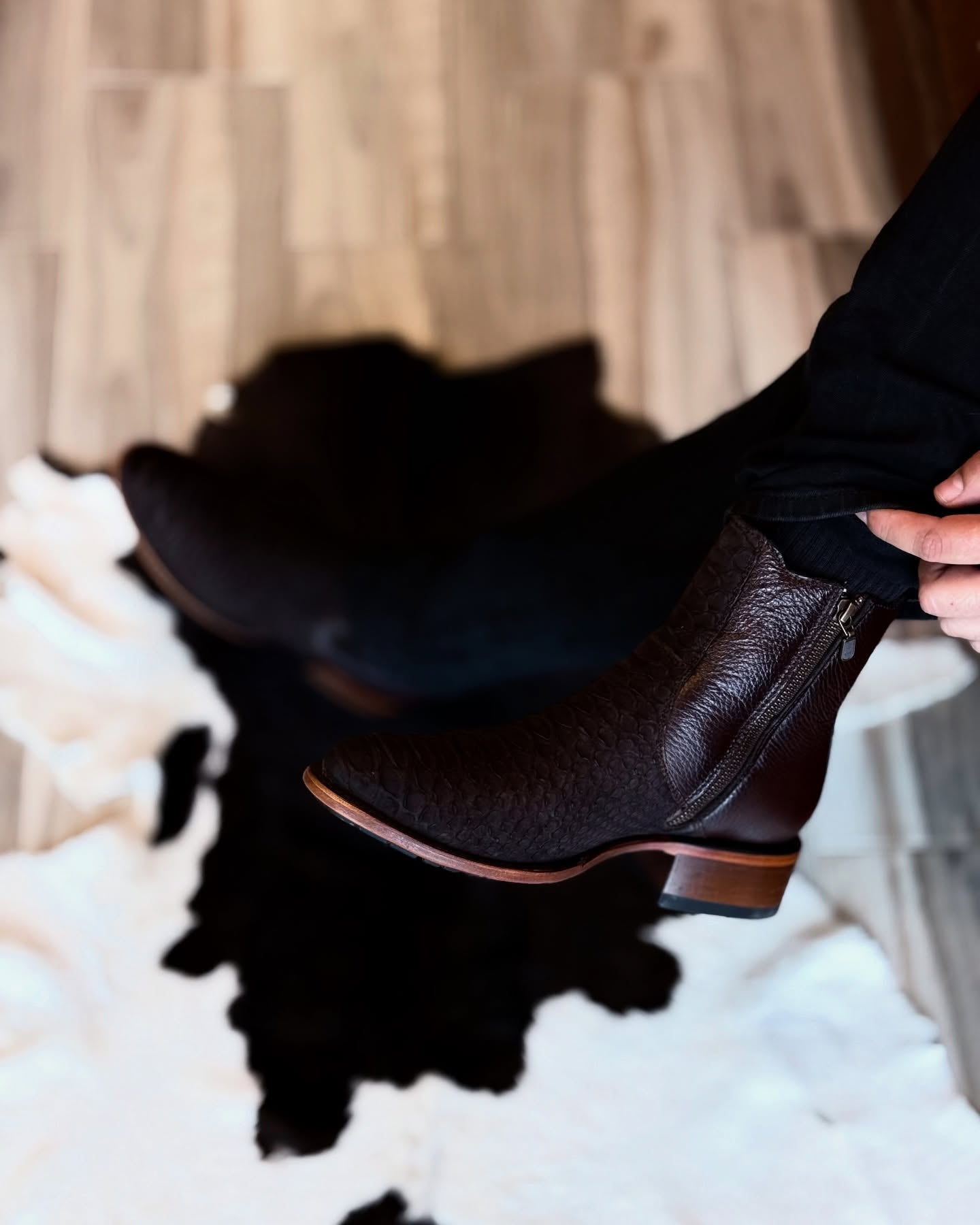 Brown Python Western Cowboy Boots