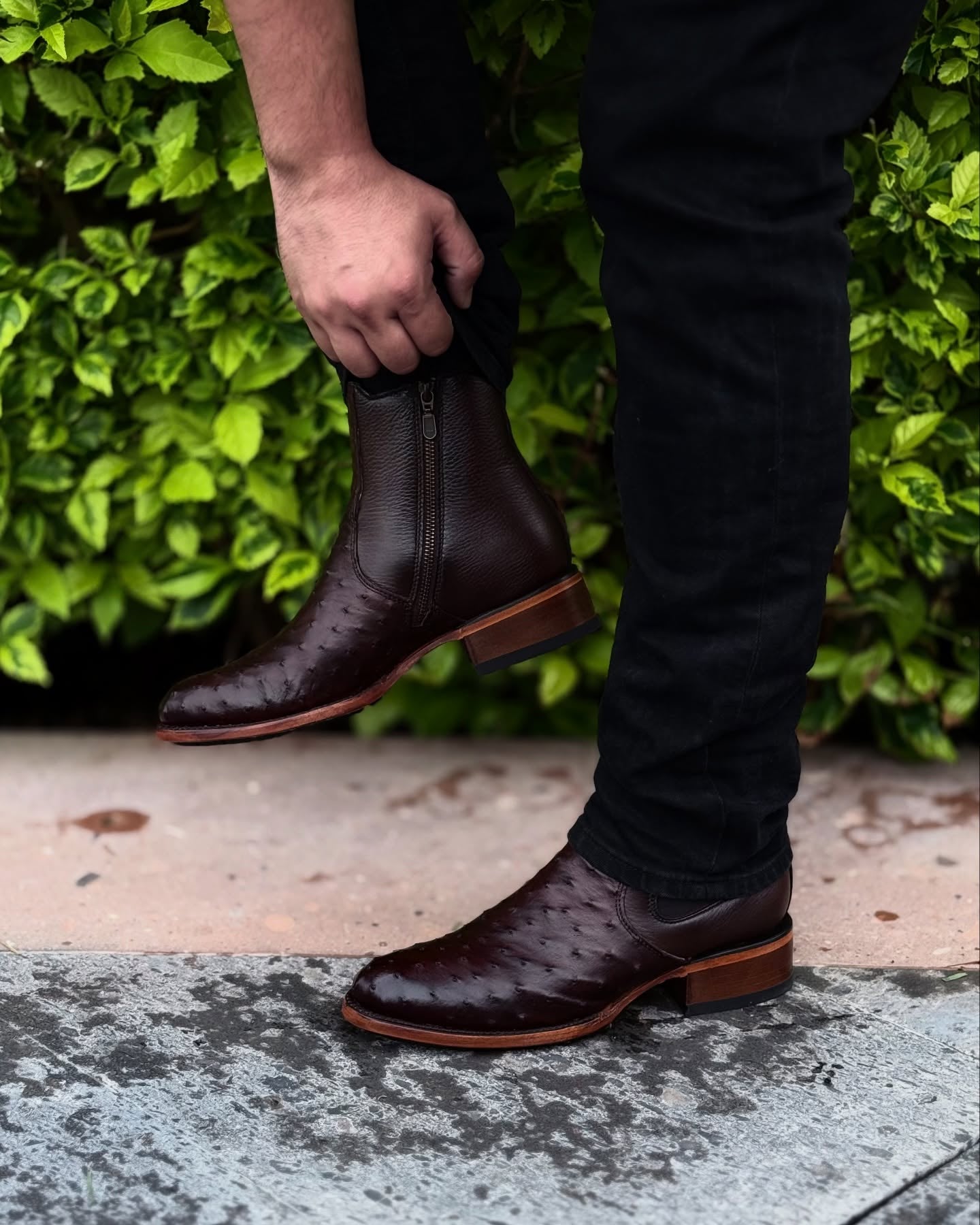 Tobacco Ostrich Lucchese Cowboy Boots