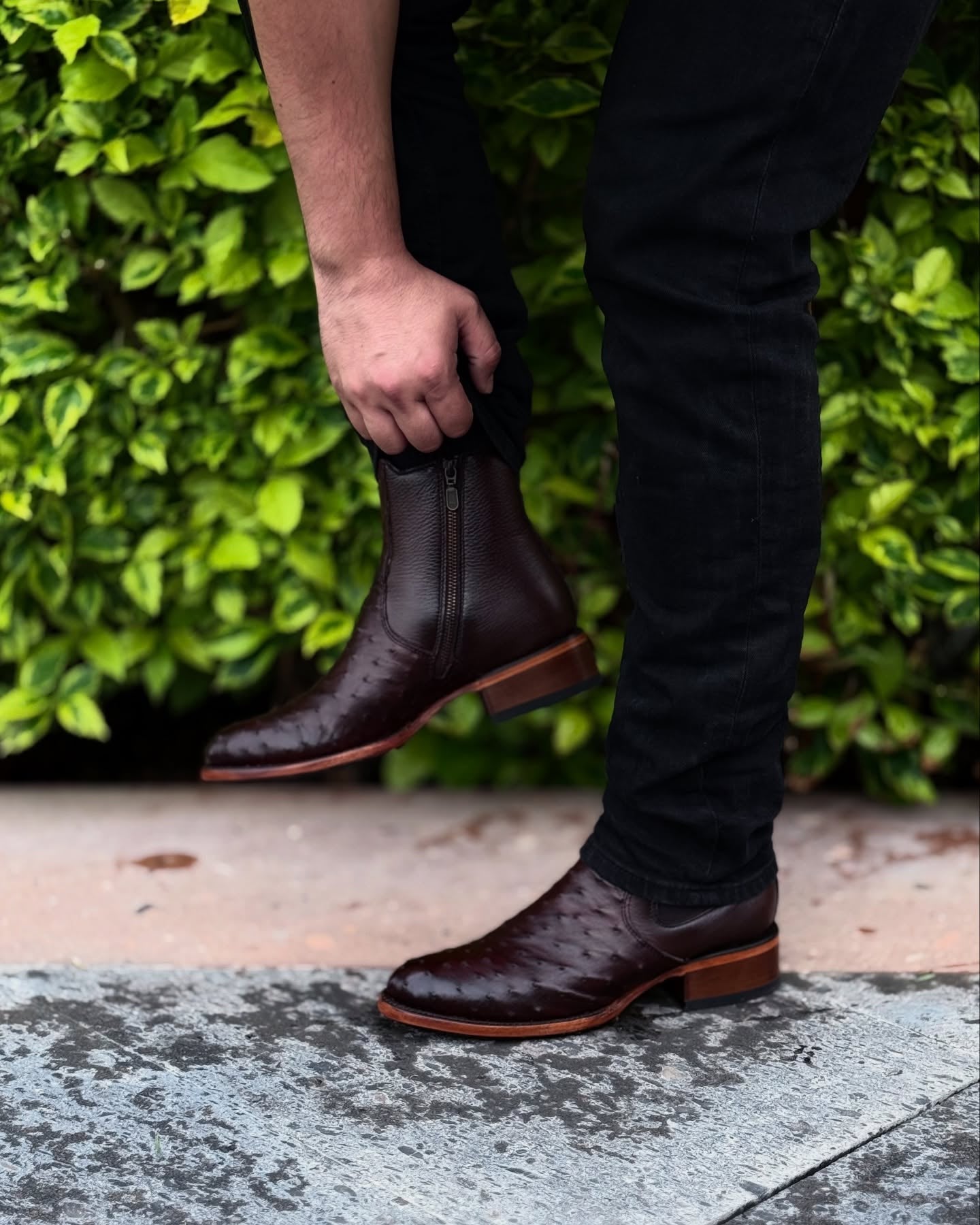 Tobacco Ostrich Lucchese Cowboy Boots