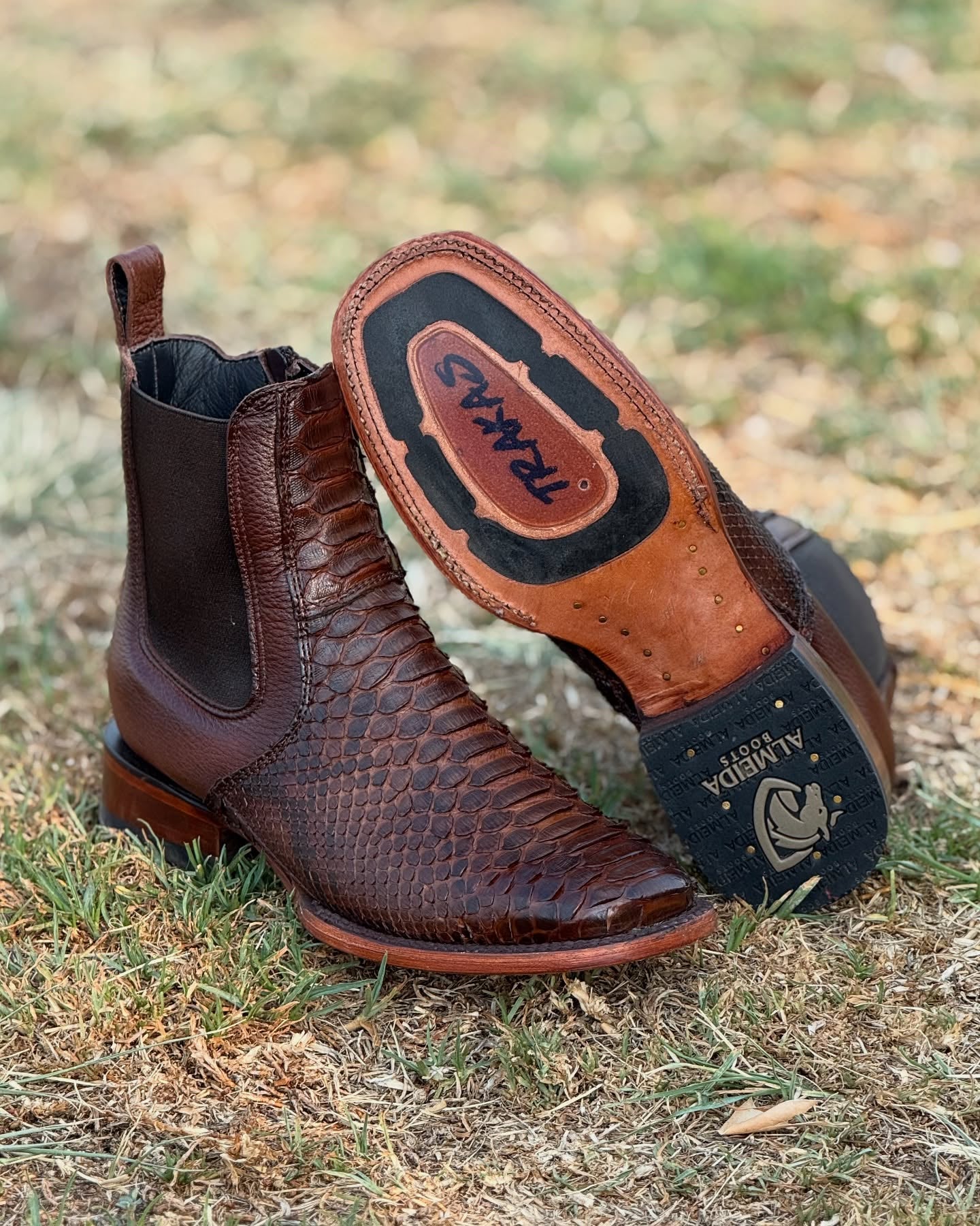 Python Trakas Ankle Western Cowboy Boots