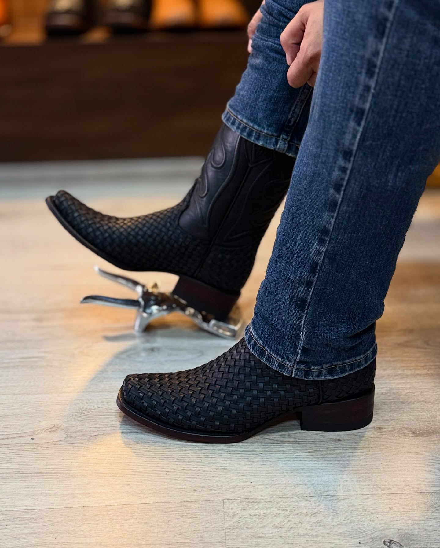 Black Petatillo Western Cowboy Boots