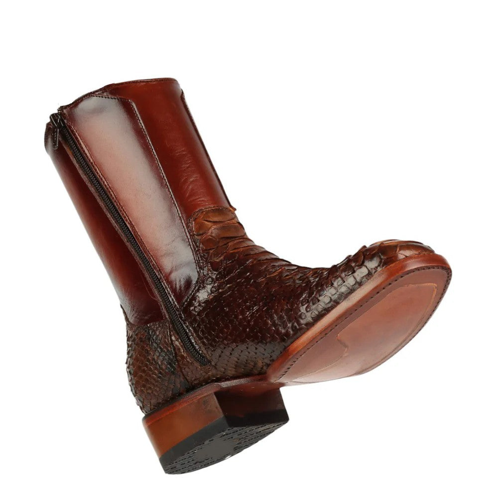 Python & Cowhide Leather Cowboy Boots