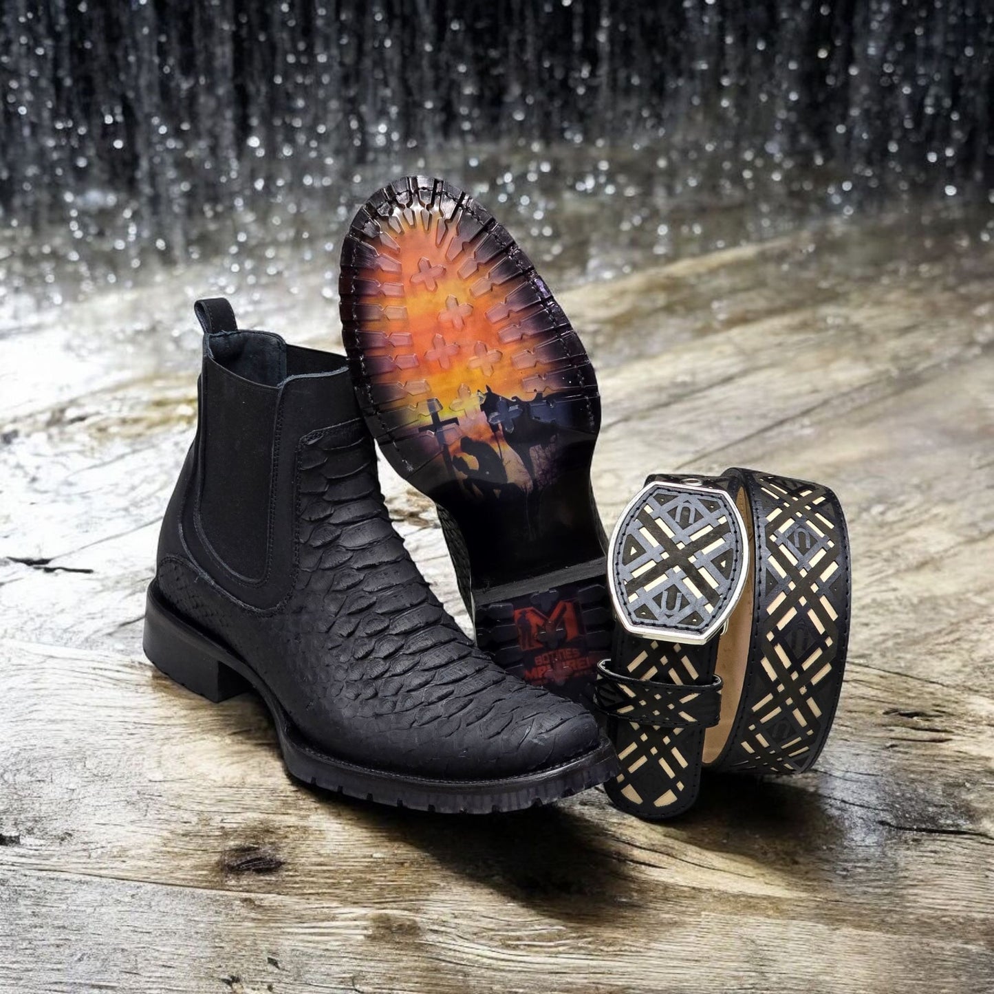 Original Python Leather Genius Ankle Boots