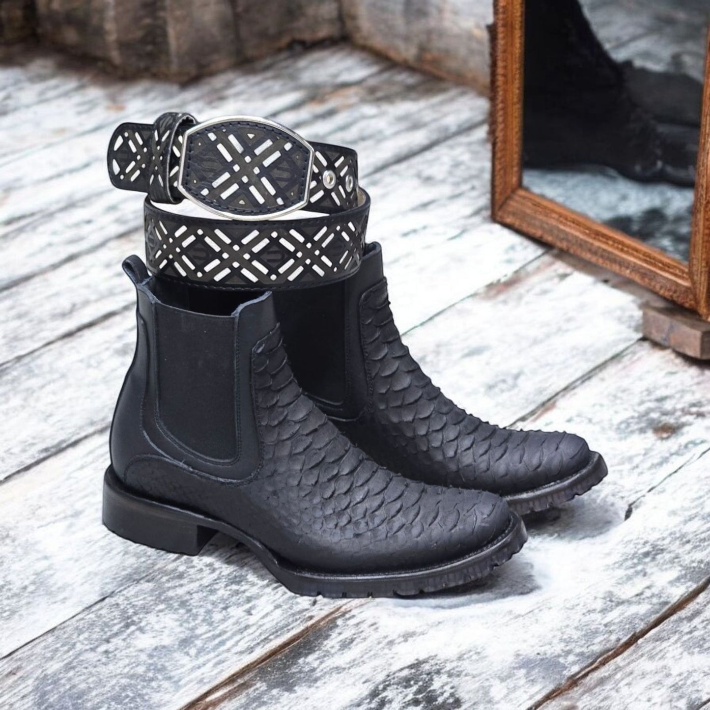 Original Python Leather Genius Ankle Boots