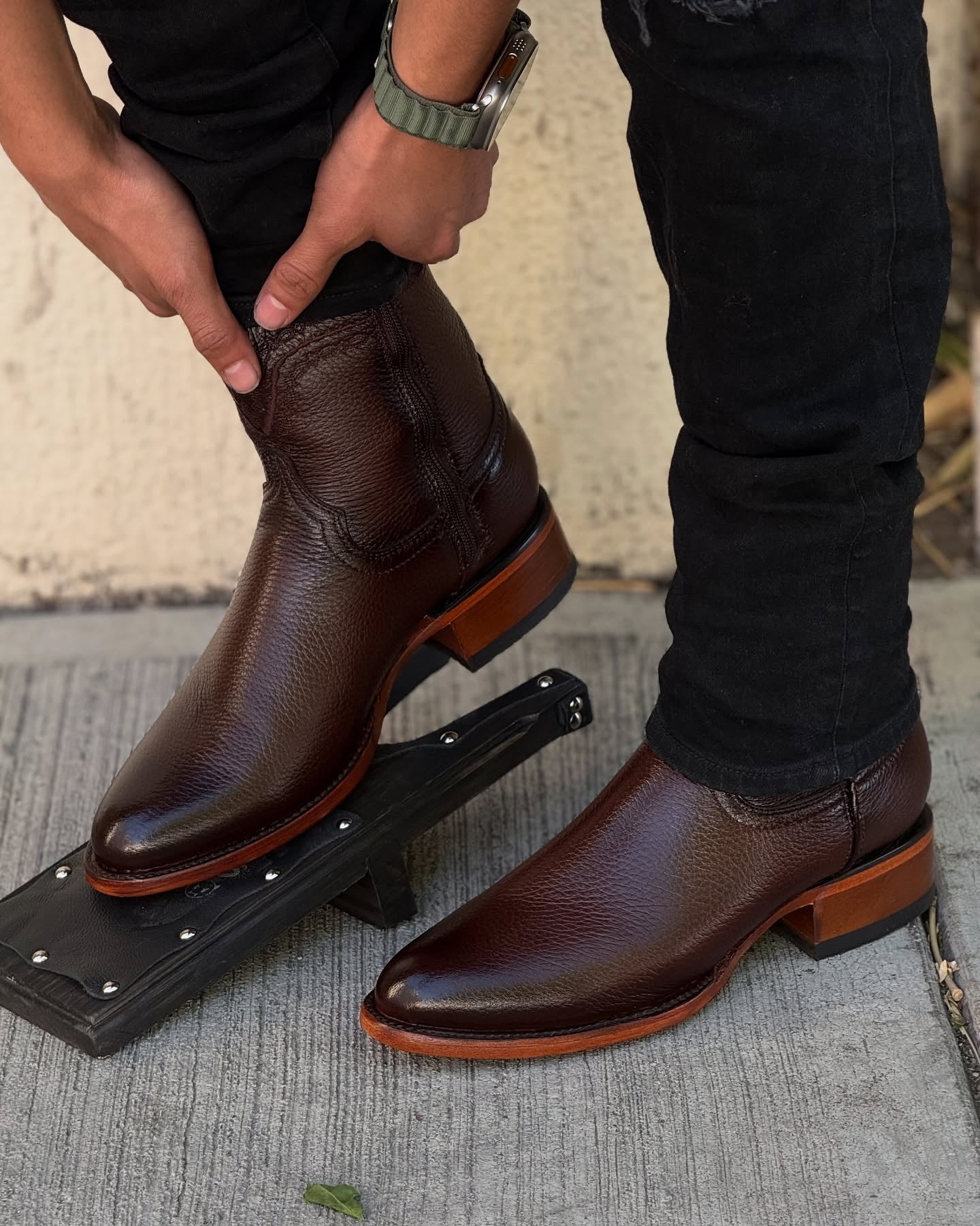 Venado Deerskin Leather Ankle Boots