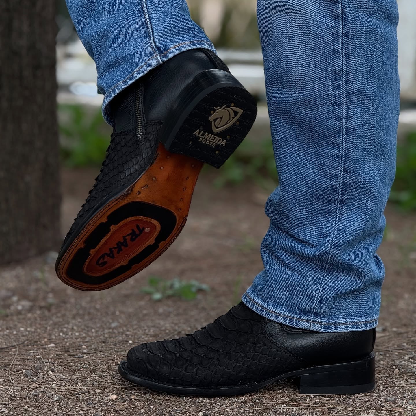 Python Trakas Ankle Western Cowboy Boots
