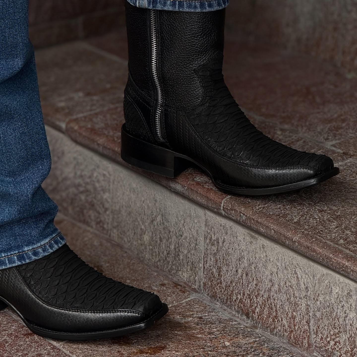 Vintage Handmade Python Cowboy Boots