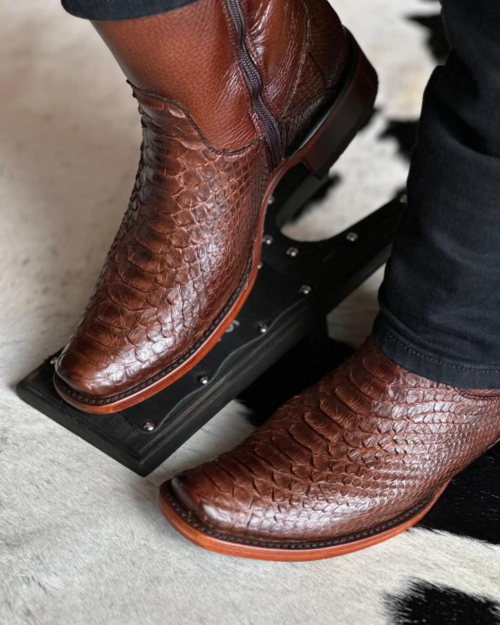 Original Tobacco Python Cowboy Boots