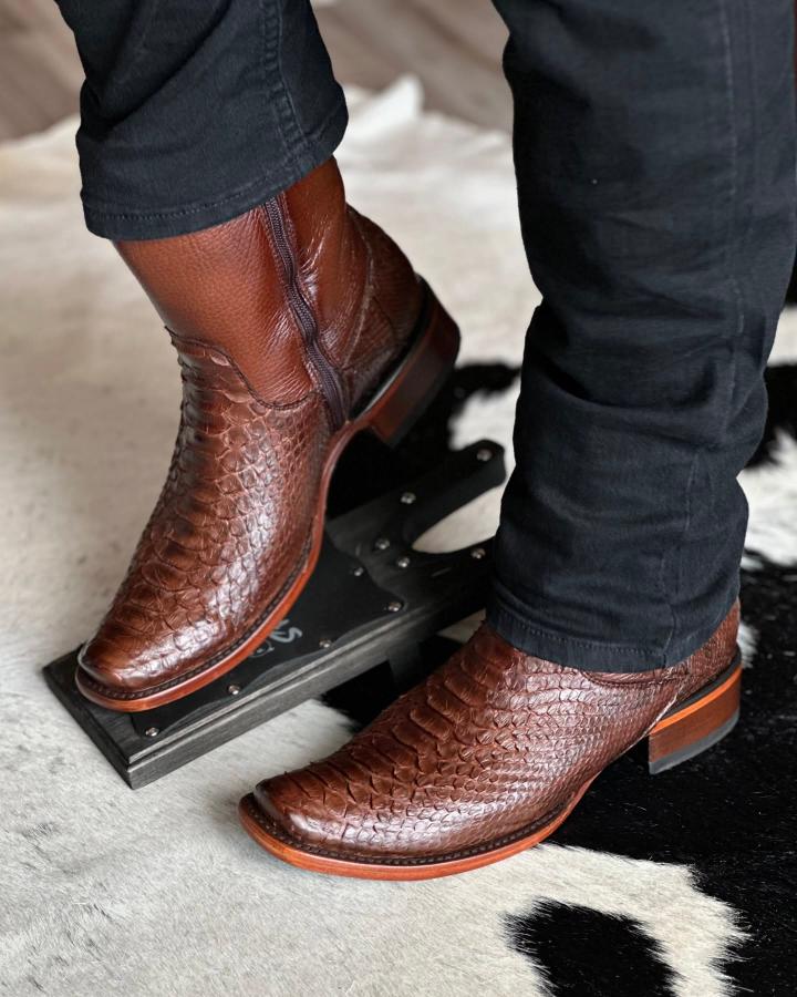 Original Tobacco Python Cowboy Boots