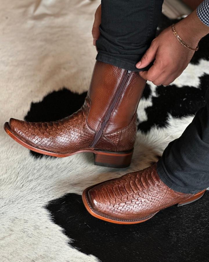 Original Tobacco Python Cowboy Boots