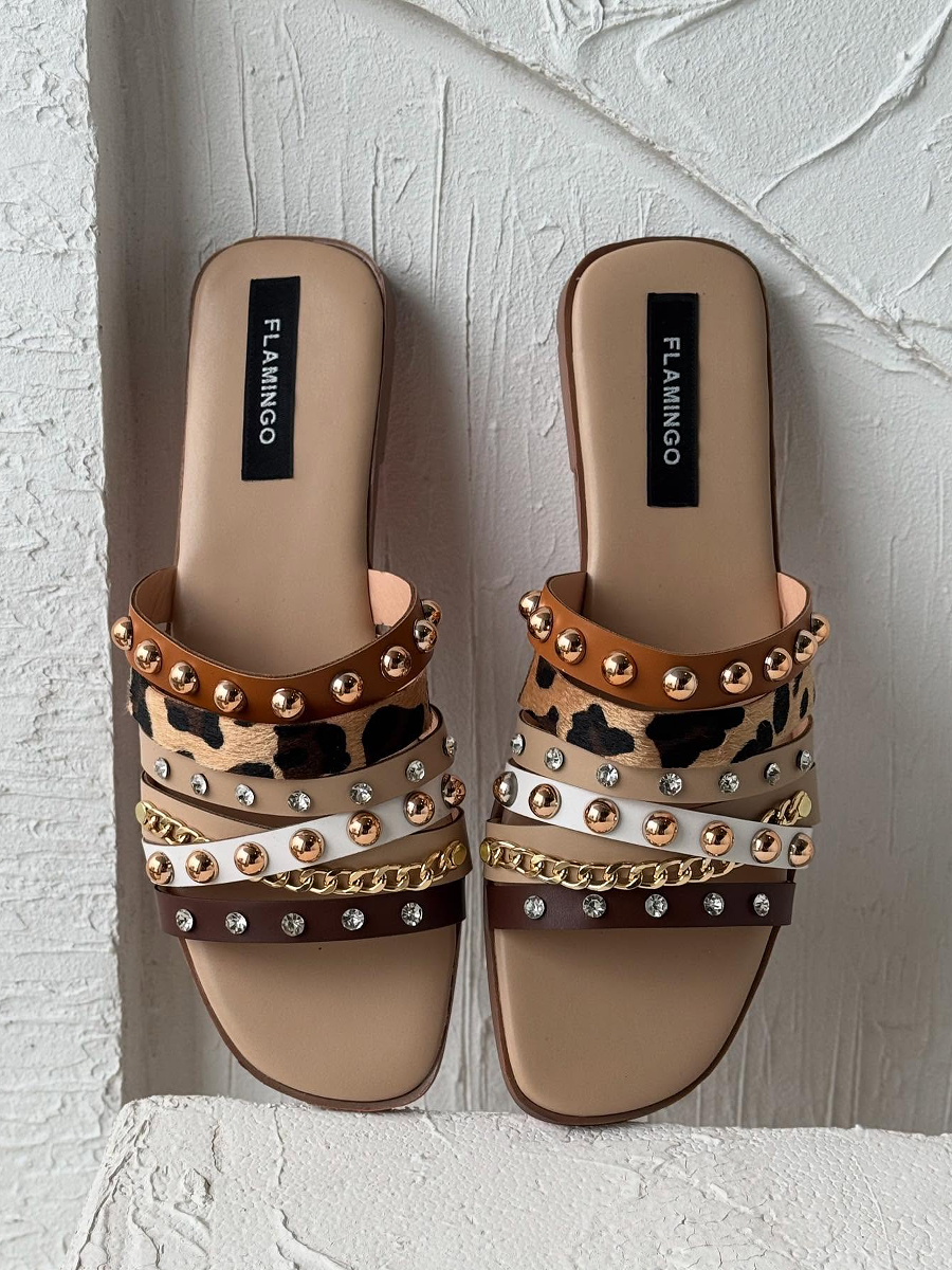 Studded Versatile Fashionable Flat Sandals