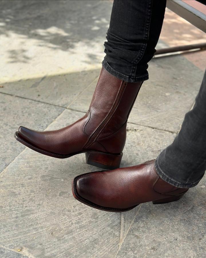 Original Deerskin Square Toe Cowboy Boots