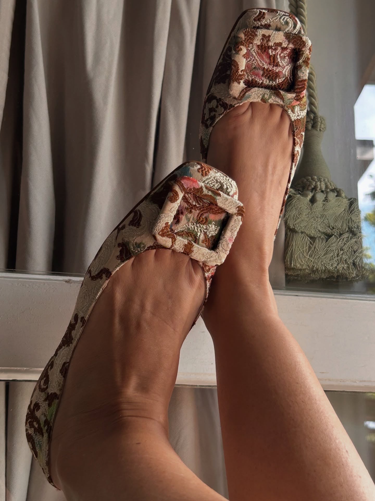 Black Brocade Patterned Ballet Shoes