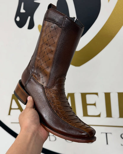 Tobacco Python Handmade Gala Boots