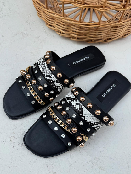 Studded Versatile Fashionable Flat Sandals