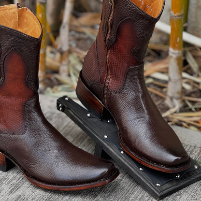 Original Deerskin Cowboy Boots with Zipper