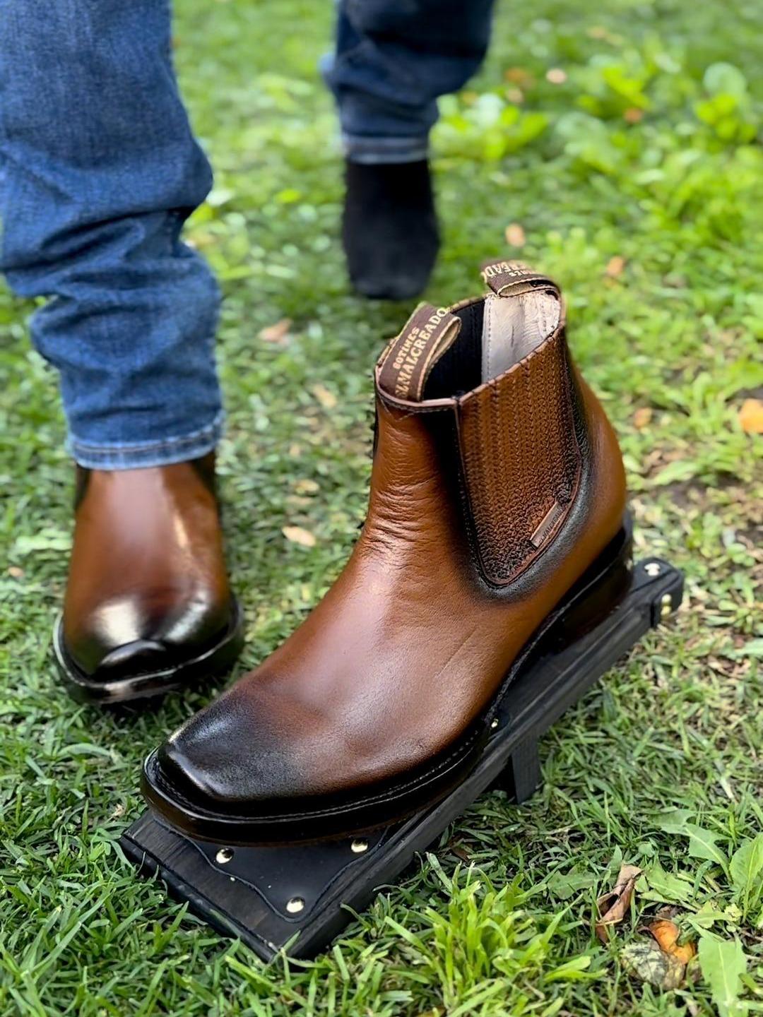 Denim Ankle Western Cowboy Boots