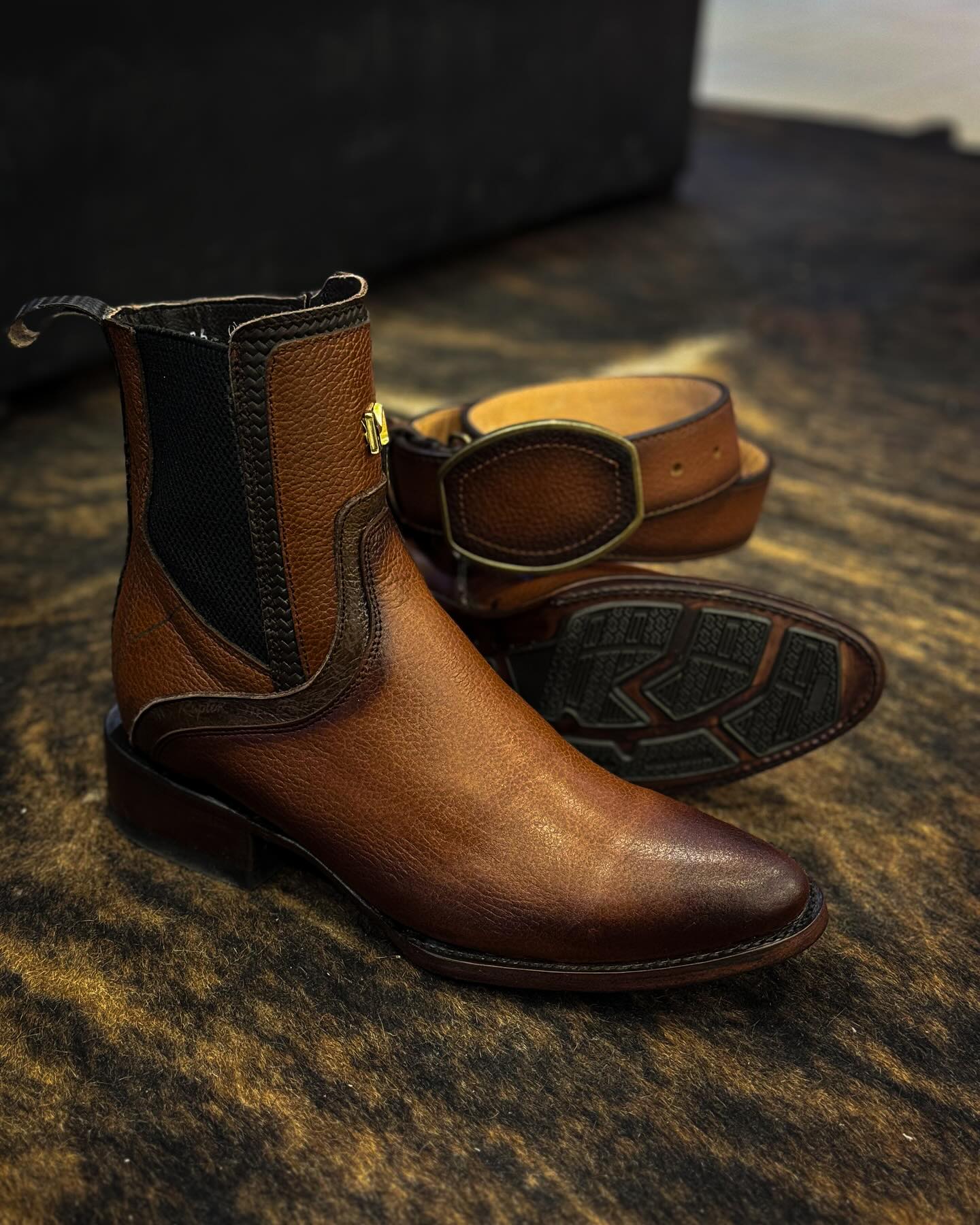 Casual Deerskin Western Cowboy Boots