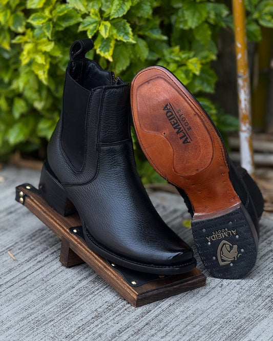 Milano Original Black Deer Western Cowboy Boots