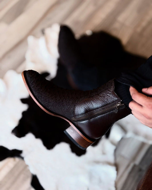 Brown Python Western Cowboy Boots