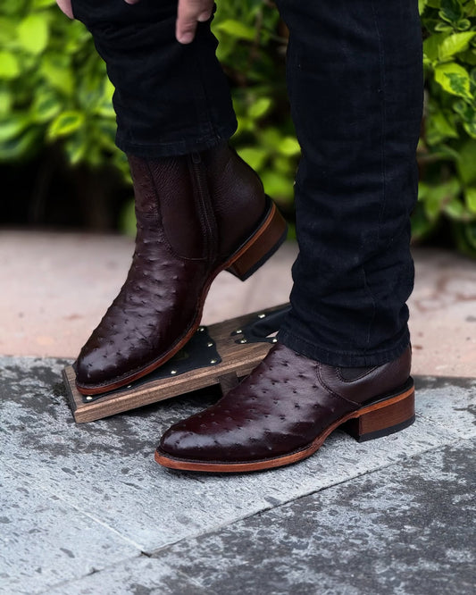Tobacco Ostrich Lucchese Cowboy Boots