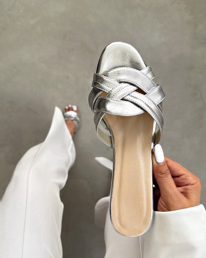 Retro Hollow Woven High Heels