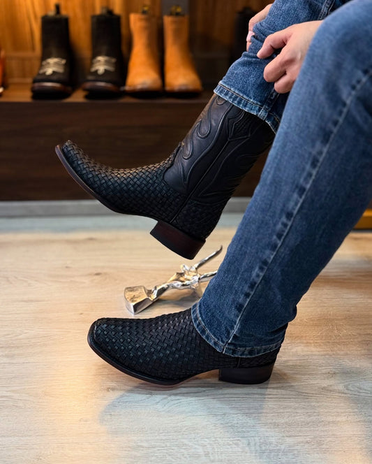 Black Petatillo Western Cowboy Boots