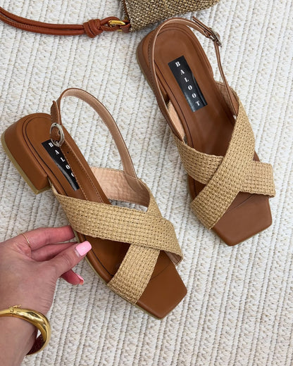 Braided Crisscross Strap Resort Sandals