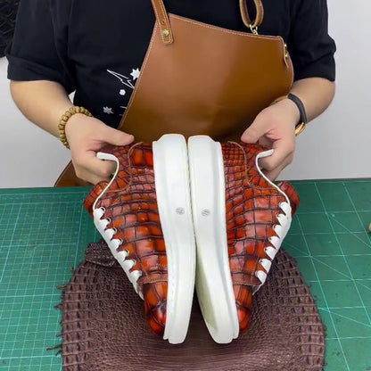 Brown Alligator Sneakers