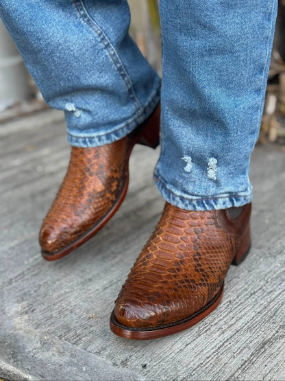 Python Ankle Western Cowboy Boots