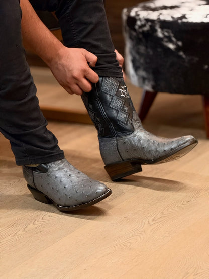 Premium Leather Oval Cowboy Boots