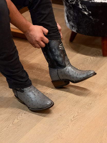 Premium Leather Oval Cowboy Boots