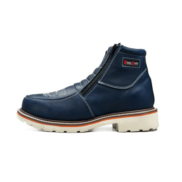 Steel Toe Zipper Leather Work Boots