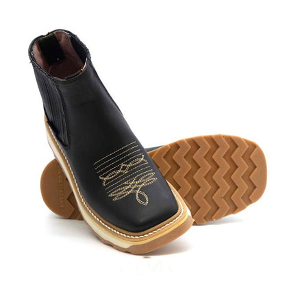 WIDE SQUARE SOFT TOE LEATHER WORK BOOT