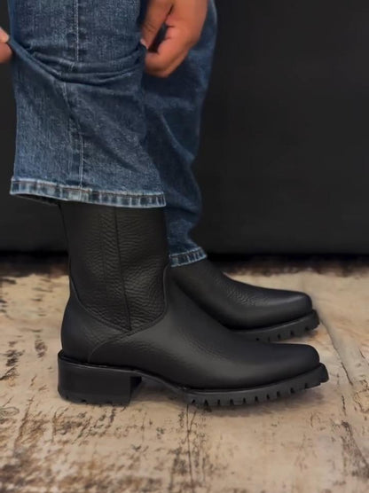 Ideal Cowhide Leather Cowboy Boots