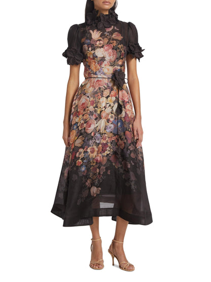 Liftoff Floral Ruffle Midi-Dress