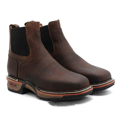 Soft toe Pull On Leather Work Boots