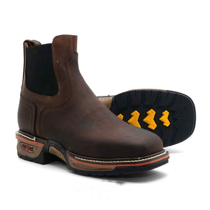 Soft toe Pull On Leather Work Boots
